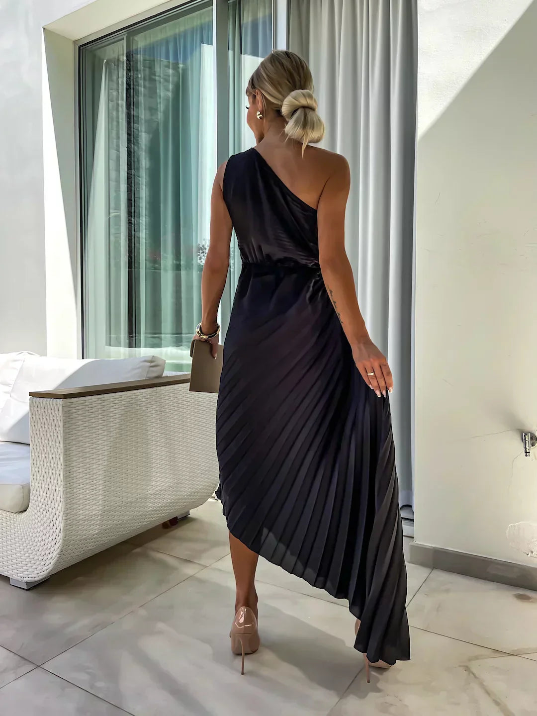 Eya™ | Robe longue florale élégante à une épaule