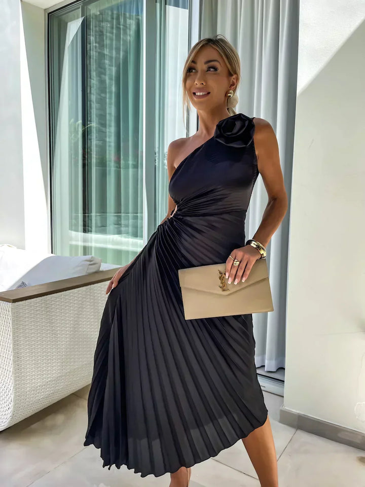 Eya™ | Robe longue florale élégante à une épaule