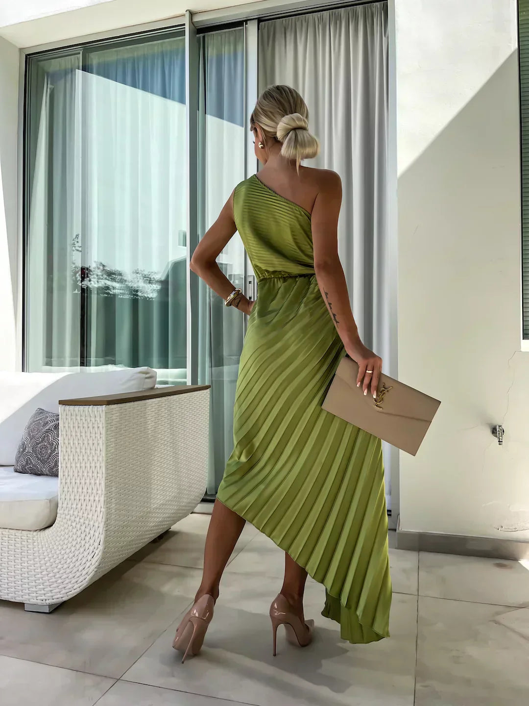 Eya™ | Robe longue florale élégante à une épaule