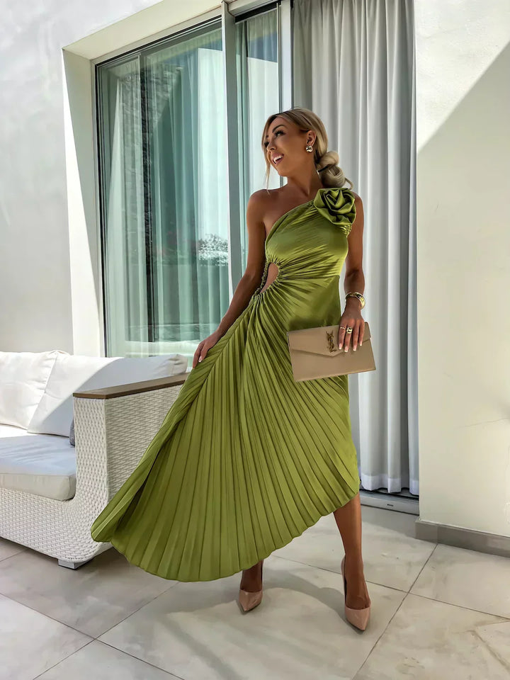 Eya™ | Robe longue florale élégante à une épaule
