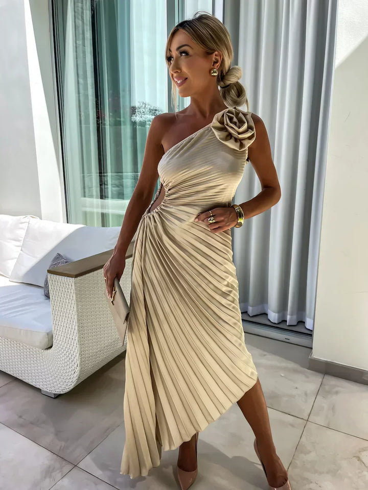 Eya™ | Robe longue florale élégante à une épaule