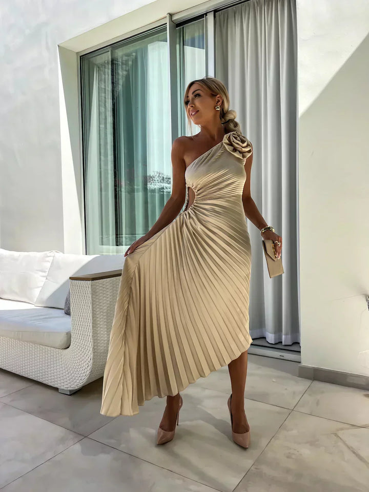 Eya™ | Robe longue florale élégante à une épaule