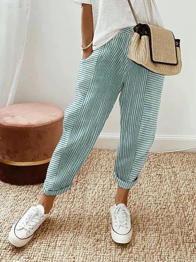Klotilda – Pantalon rayé élégant pour l'été