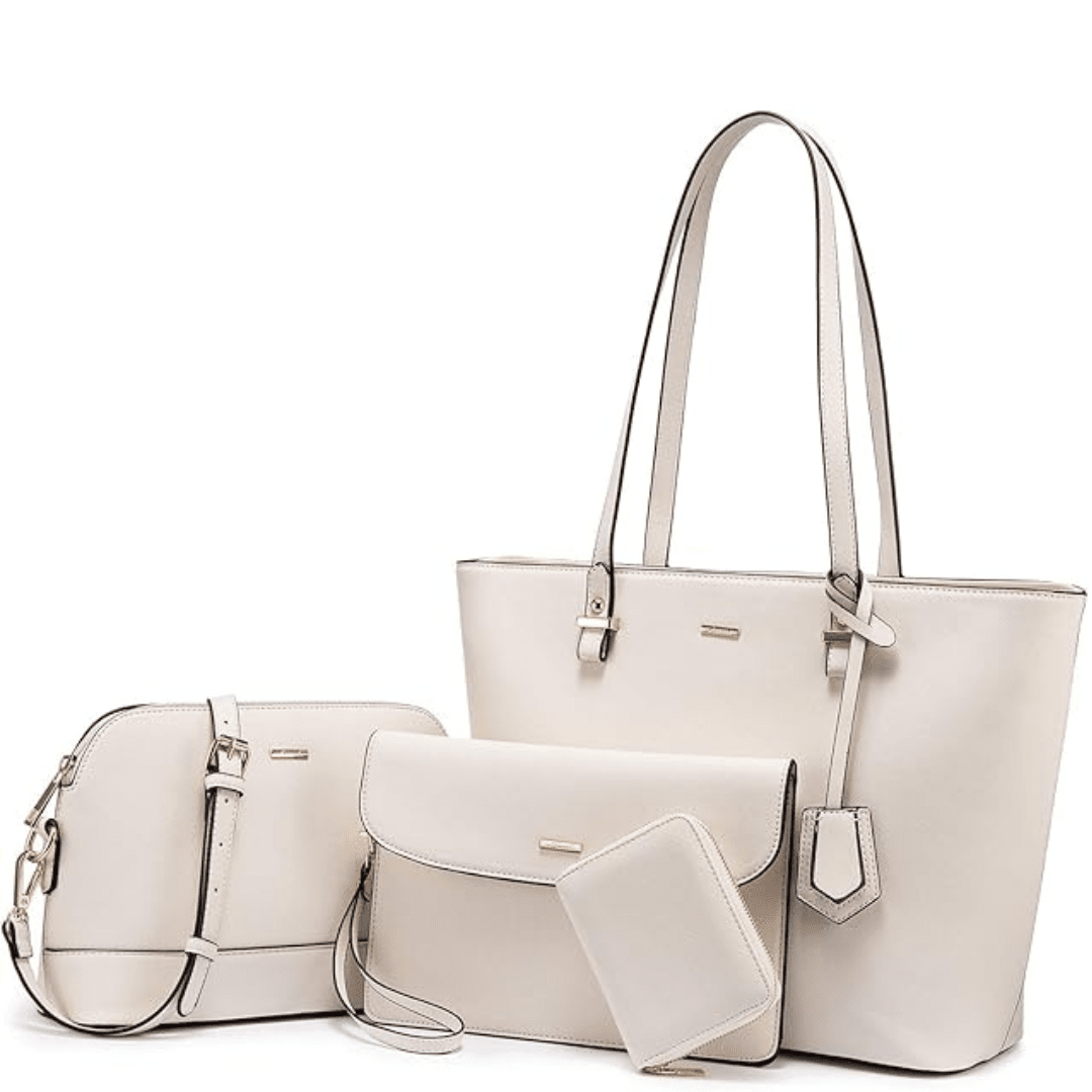 Eleonora - Ensemble 3 pièces : sac à main et sac bandoulière en cuir