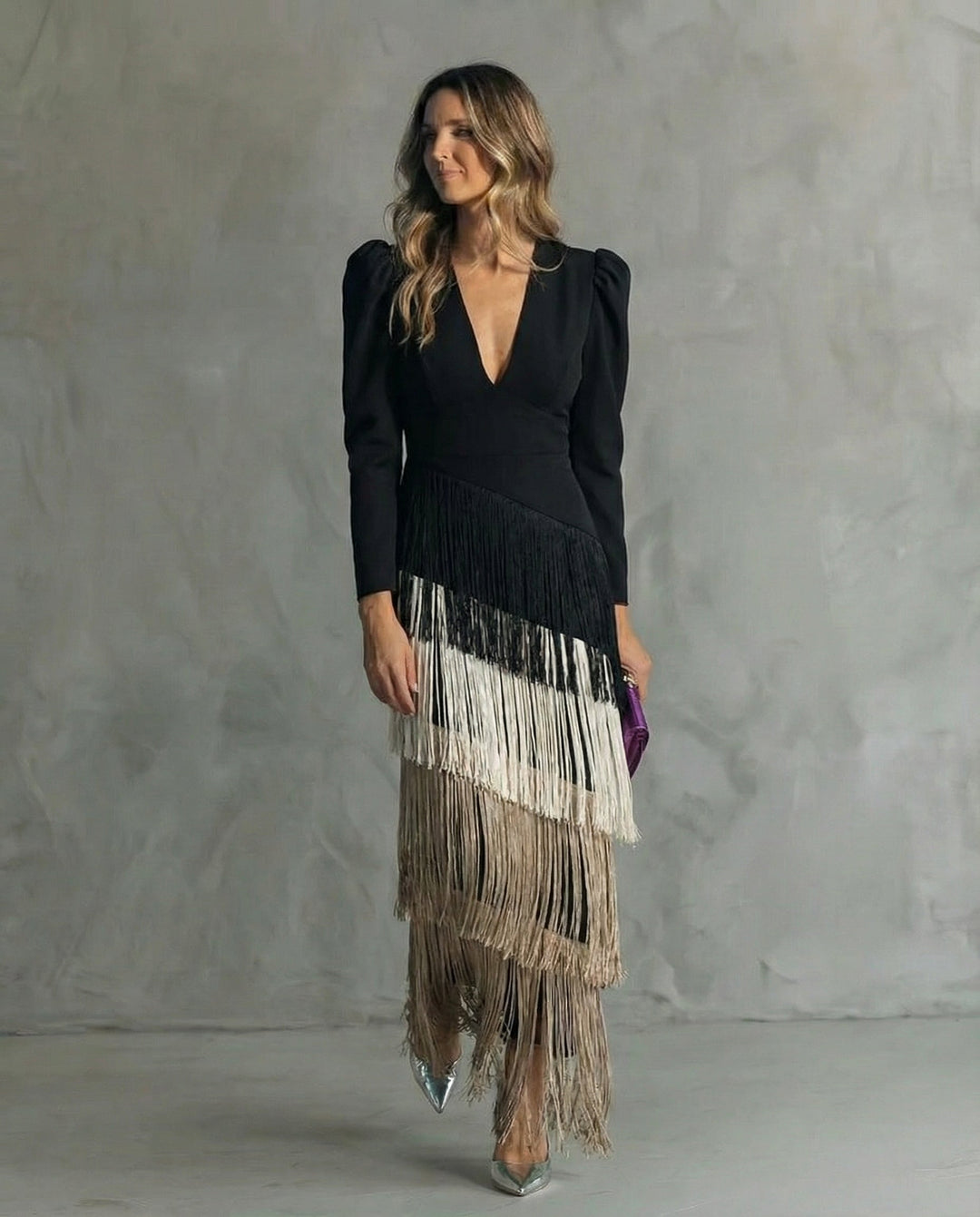 Clara™ | Robe mi-longue élégante à franges
