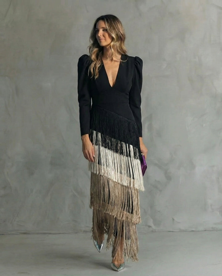 Clara™ | Robe mi-longue élégante à franges