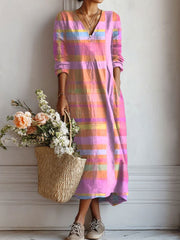 Lison | Robe Imprimée Rayures Pastel