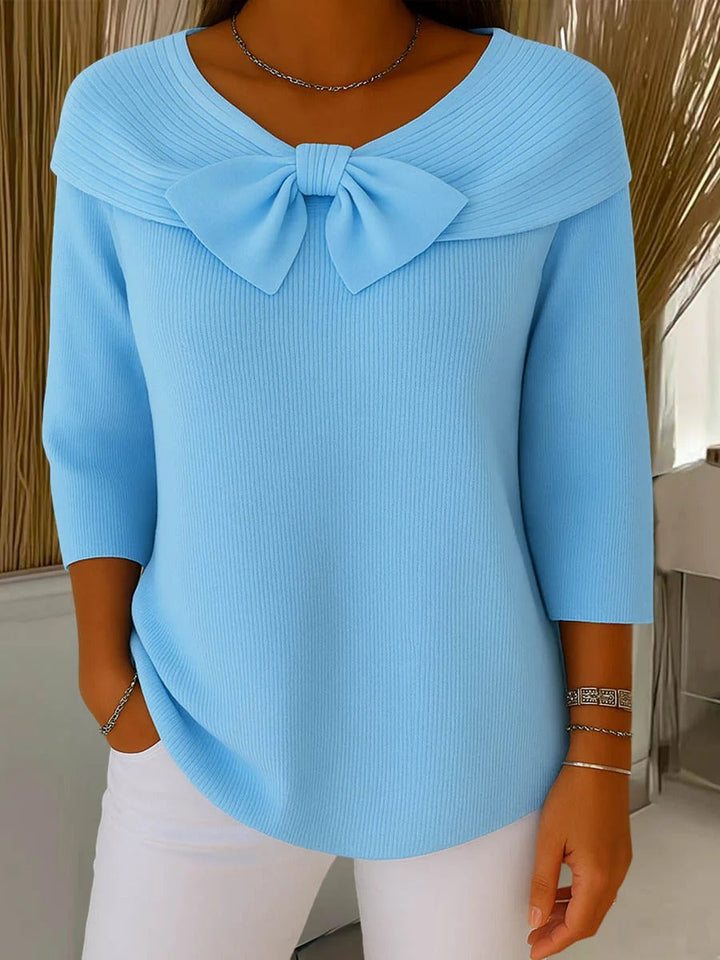 Serenna – Pull femme avec nœud et encolure ronde