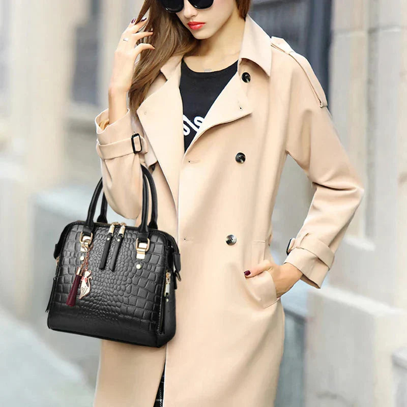 Jadwiga - Sac en cuir embossé crocodile