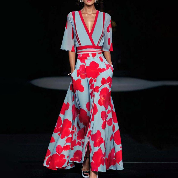 Mila™ - Robe longue douce avec décolleté en V
