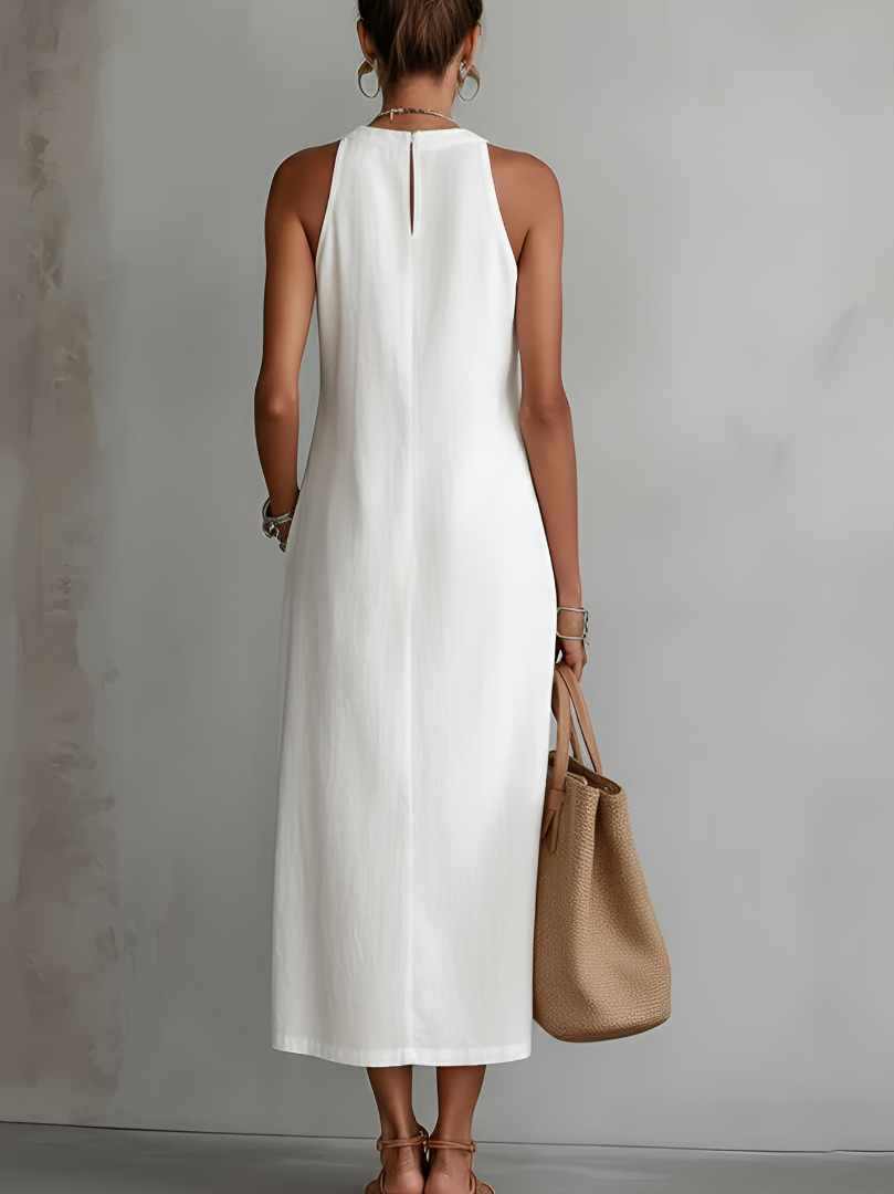 Jiména | Robe longue blanche ample avec dentelle