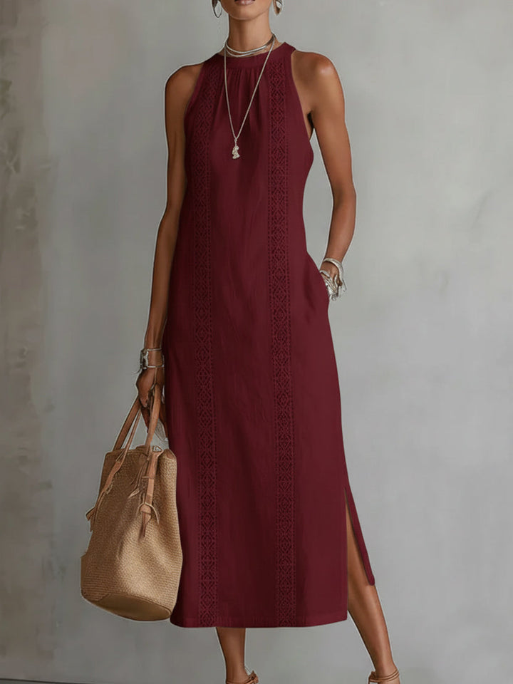 Jiména | Robe longue blanche ample avec dentelle