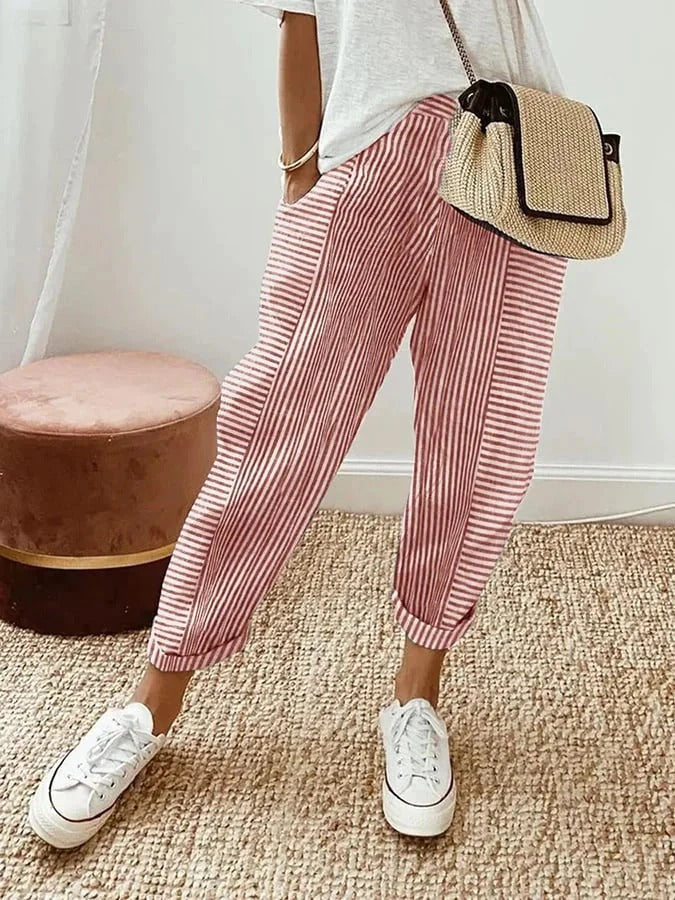 Klotilda – Pantalon rayé élégant pour l'été