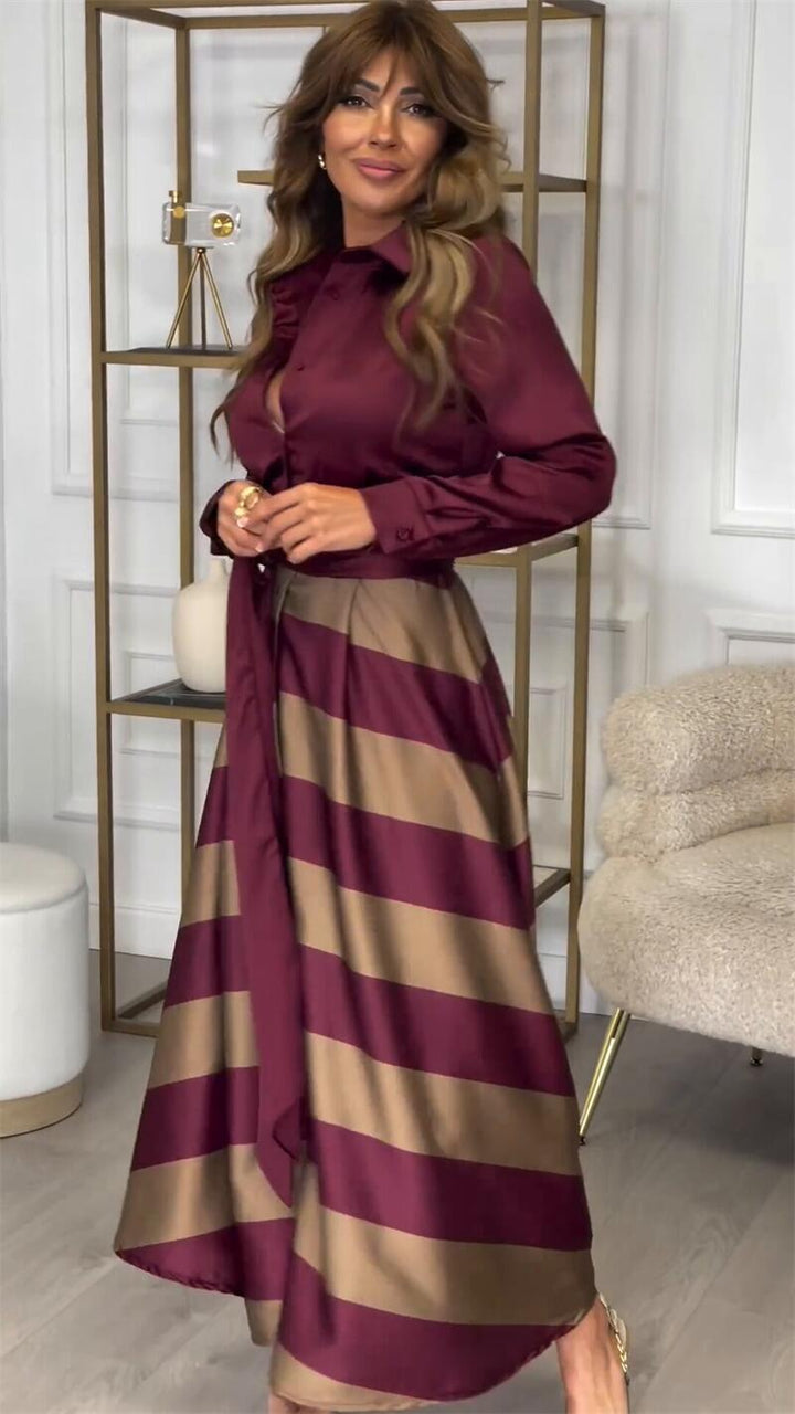 Robe longue rayée