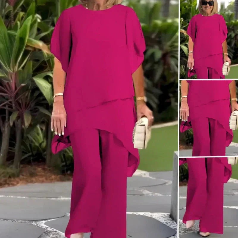 Beata – Ensemble haut et pantalon élégant et irrégulier