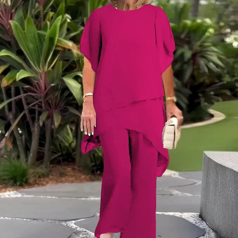 Beata – Ensemble haut et pantalon élégant et irrégulier