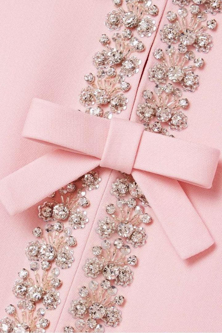 Aria™ | Robe midi avec détails en cristal et nœud