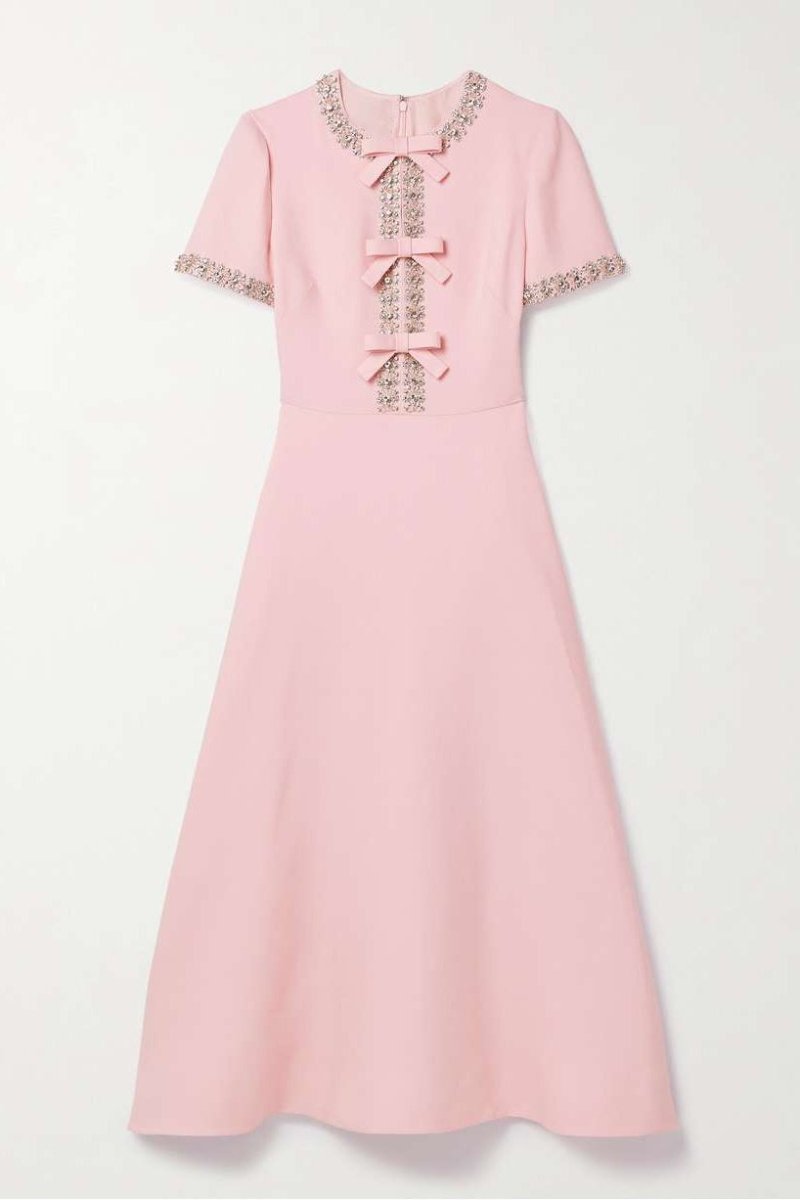 Aria™ | Robe midi avec détails en cristal et nœud
